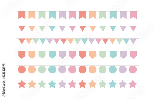 Obraz Cute multi colored party garland illustration.