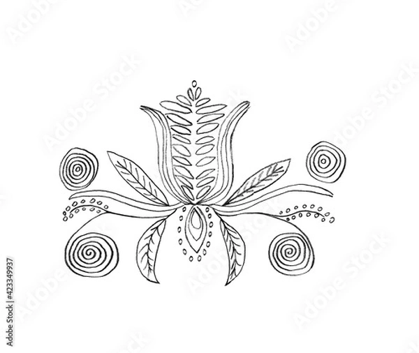 Obraz wzór folk 1 biały