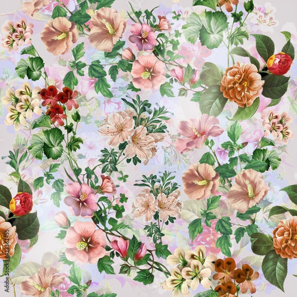 Fototapeta Flower print. Elegance seamless pattern