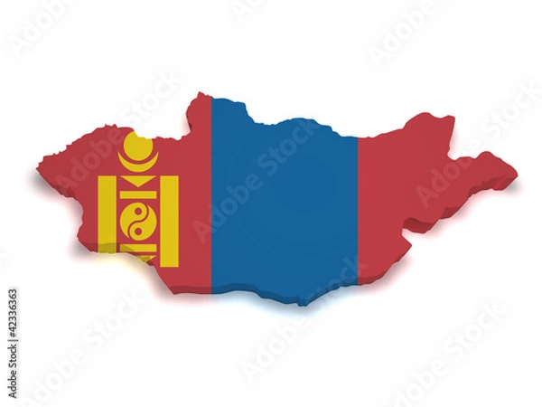 Obraz Kształt 3d mapy Mongolii