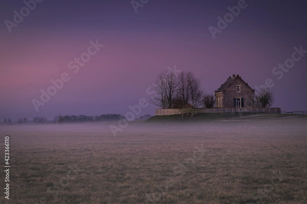 Obraz Sunset over the former island of Schokland (The Netherlands)