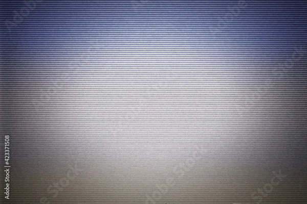 Fototapeta A texture with intentional distortion, scan lines, vignette: the blank screen of an old VHS player connected to a tv. Bad signal, corrupted tape, cyan and yellow color tones.
