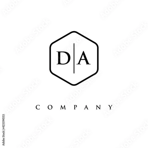 Fototapeta initial DA logo design vector