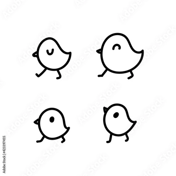 Fototapeta Chicken hand drawn outline doodle icon set. Vector sketch illustration for print, web, mobile and infographics