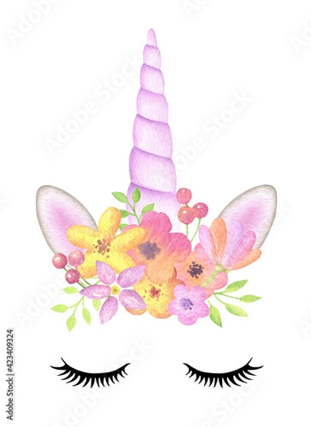 Obraz Unicorn Face Illustration