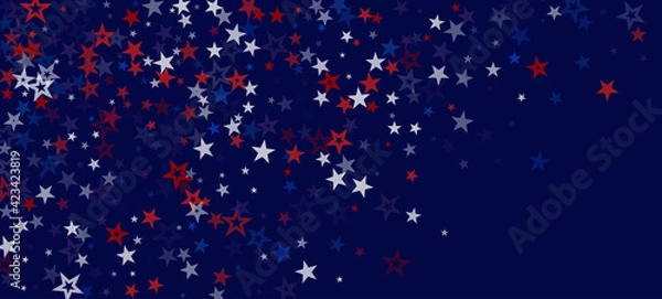 Fototapeta National American Stars Vector Background. USA Independence Labor 4th of July Memorial 11th of November Veteran's President's Day