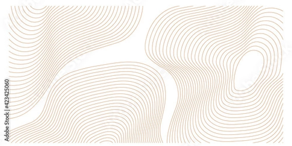 Obraz Abstract circle background with wavy lines. Minimal topographic line contour map. Modern texture decoration element. Vector
