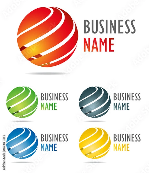 Obraz 3D Logo Business Kolor Globe Design
