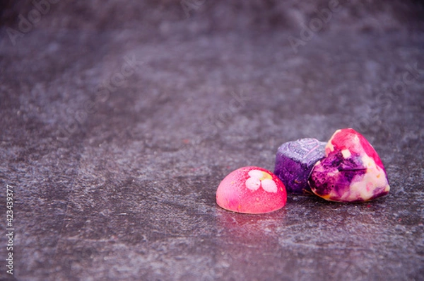 Obraz Brightly decorated chocolates filled with chocolates