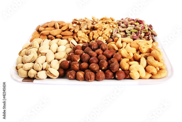 Fototapeta Nuts on white