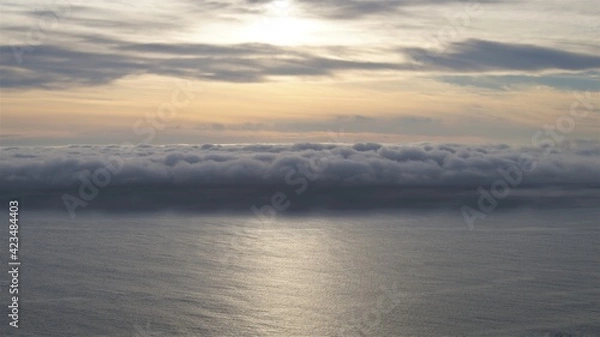 Fototapeta Mist fog clouds over Pacific in California