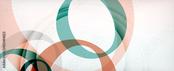 Fototapeta Ring geometric shapes, o letter repetition wallpaper. Abstract background for business or technology presentations, internet posters or web brochure covers