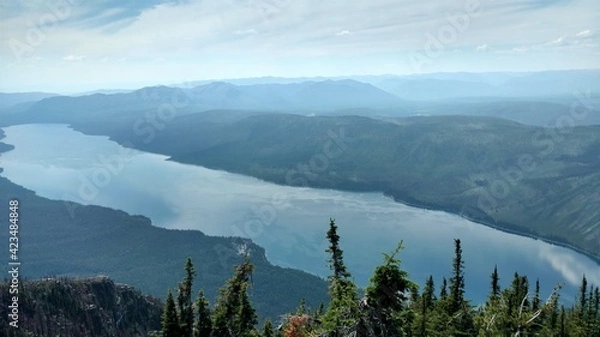 Fototapeta Blue lake in Montana from height