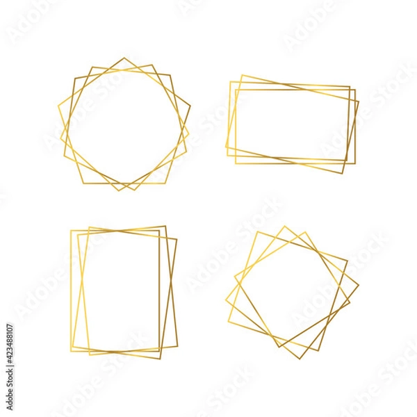 Obraz Gold geometric polygonal frame