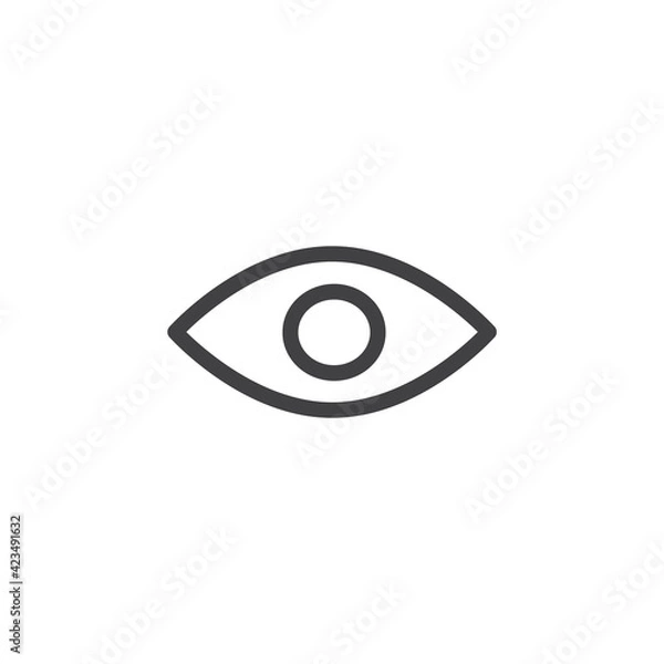 Obraz Preview line art icon vector design. Website black version icon with white background 
