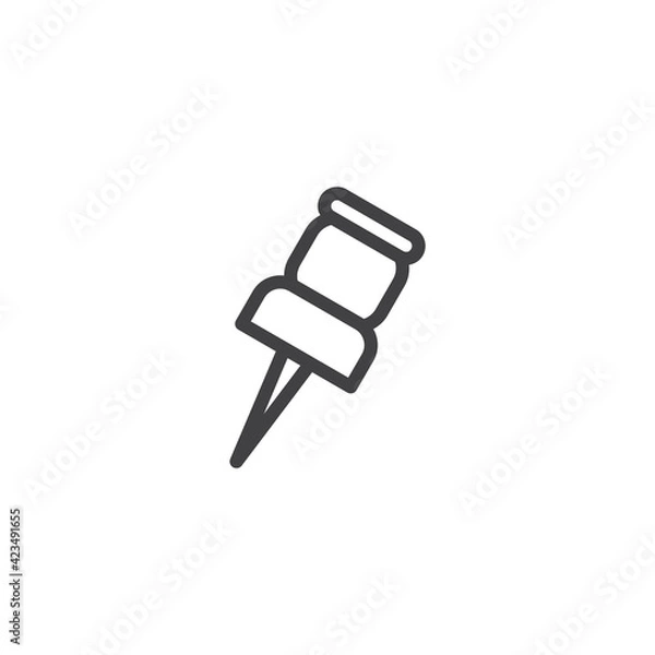Obraz Push pin icon vector, solid illustration