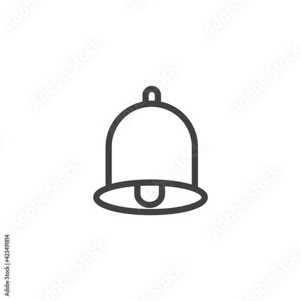 Obraz Notification bell icon for incoming inbox message. Vector ringing bell and notification number sign for alarm clock 