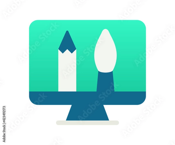 Fototapeta digital design computer single isolated icon with gradient style