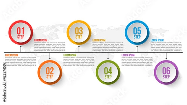 Fototapeta Abstract 3D Paper Infographics. Business template .Vector illustration