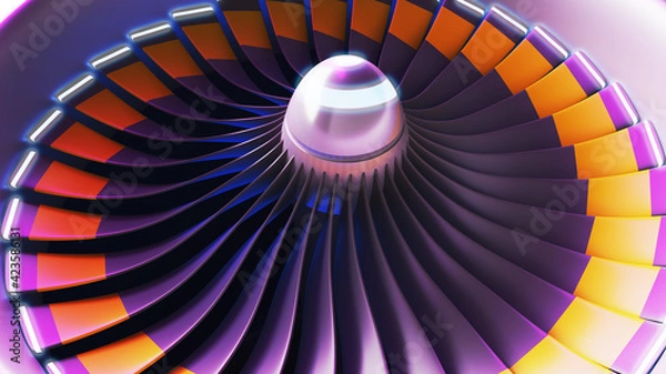 Obraz Jet engine blades close up