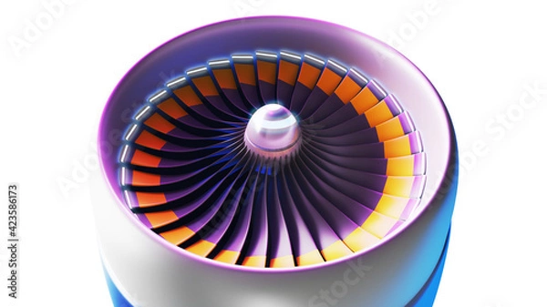 Obraz Jet engine blades close up