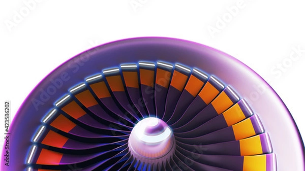 Fototapeta Jet engine blades close up