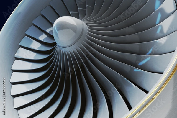 Obraz Jet engine blades close up