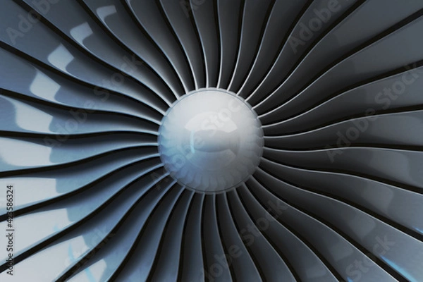 Obraz Jet engine blades close up