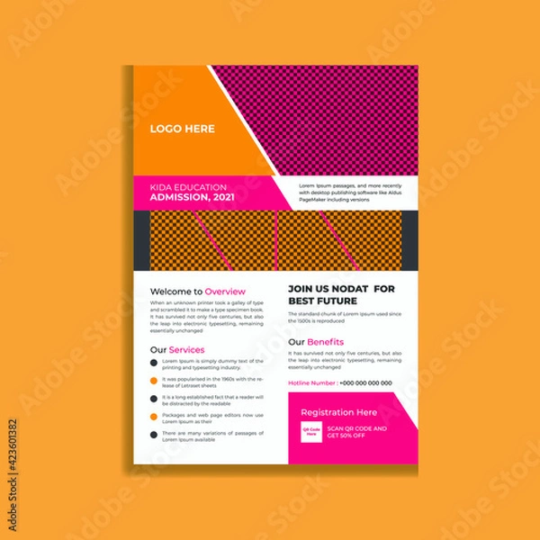 Obraz School Admission Flyer Template Design