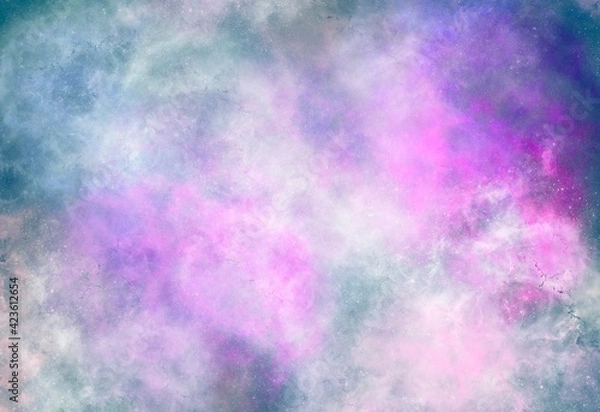Fototapeta Watercolor paint like gradient background pastel ombre style. Iridescent template for brochure, banner, wallpaper, mobile screen. Neon hologram theme