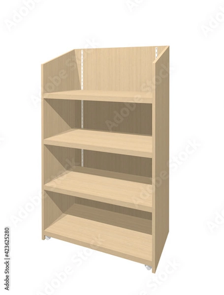 Fototapeta 木製の商品展示什器の3dレンダリング