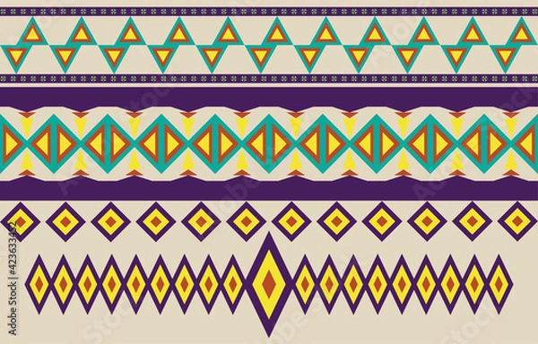 Obraz colorful Abstract african ethnic element geometric pattern design for background or wallpaper. fabric pattern vector illustration
