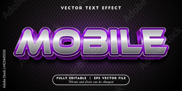 Obraz Text Effects 3D Mobile, Editable Text Style