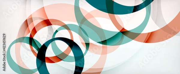 Fototapeta Ring geometric shapes, o letter repetition wallpaper. Abstract background for business or technology presentations, internet posters or web brochure covers