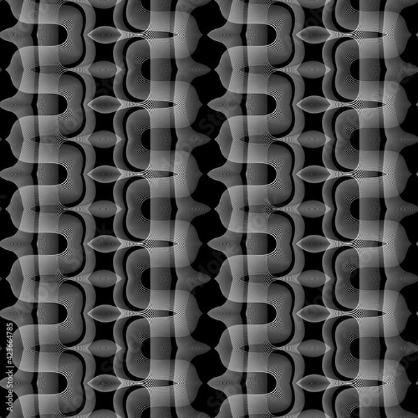 Fototapeta Design seamless monochrome decorative pattern