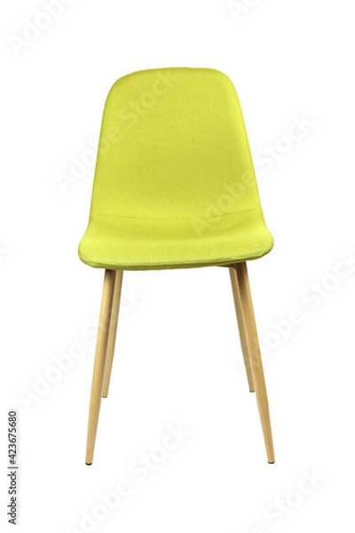 Obraz modern light green chair isolated on white, front view, interior design