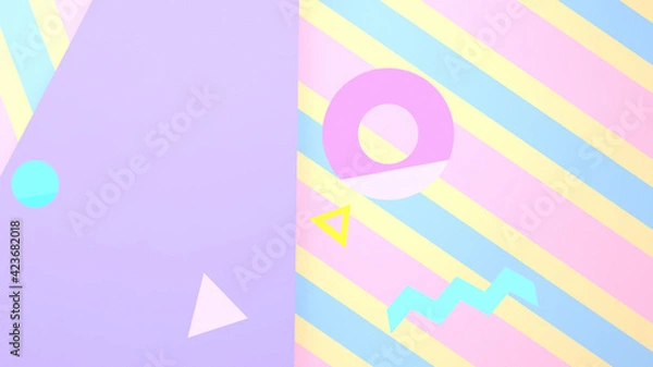 Fototapeta Abstract stylish geometric background. 3d rendering picture.