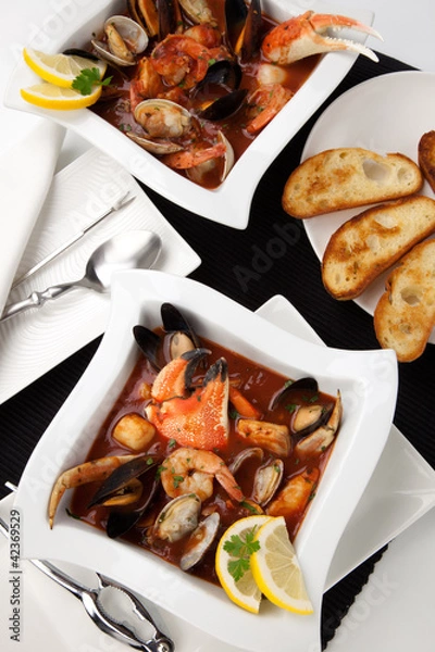 Obraz Seafood stew with Crab Claw