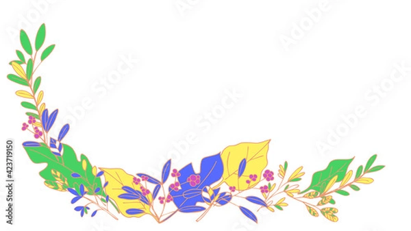 Fototapeta 植物の手描きイラスト素材