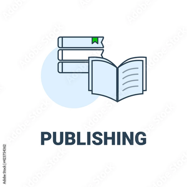 Obraz Publishing business icon. Simple vector illustration of books. Can be used as a logo or icon for a website.