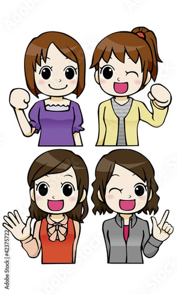 Obraz 女性　上半身　私服