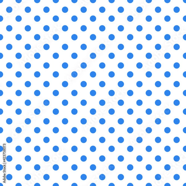 Fototapeta blue polka dots seamless repeat pattern