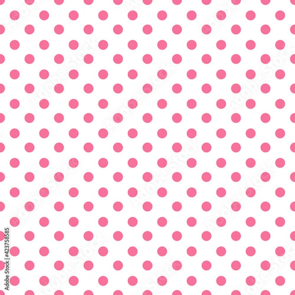 Obraz pastel pink polka dots seamless repeat pattern