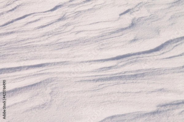 Obraz texture of fresh white snow, with a zigzag pattern from the wind