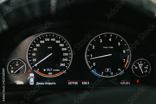 Fototapeta dashboard speedometerс speed