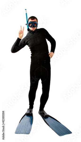 Obraz diver scuba indoor shot