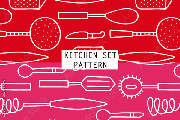 Fototapeta Pattern of Kitchen Illustration