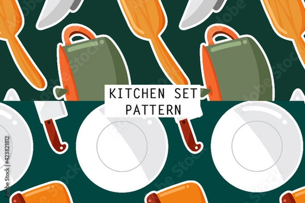 Fototapeta Pattern of Kitchen Utilities