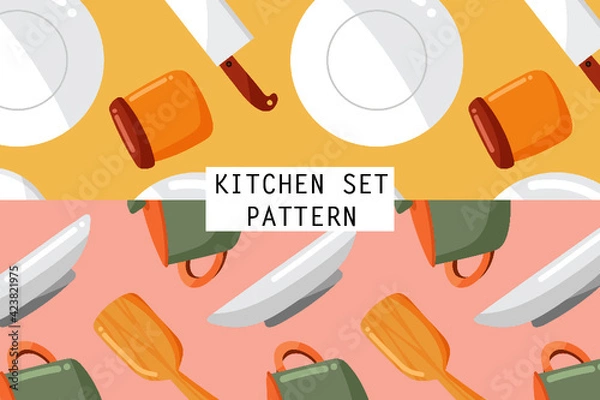 Fototapeta Pattern of Kitchen Utilities