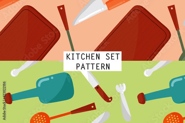 Fototapeta Pattern of Kitchen Utilities